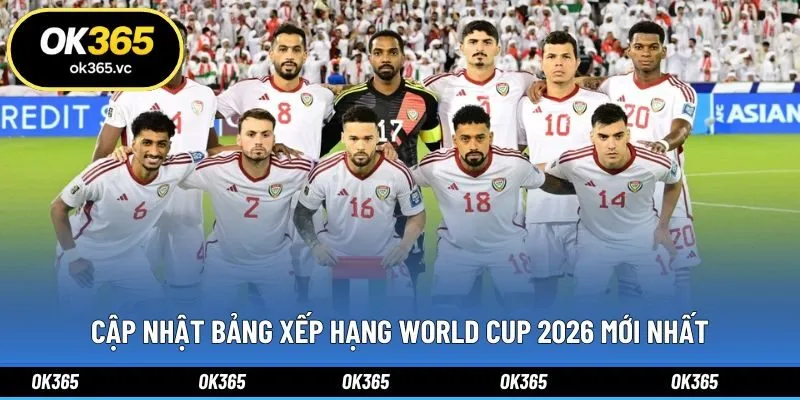 Cập nhật bảng xếp hạng World Cup 2026 mới nhất